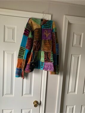 Patchwork Multicolor Boho Jacket - Vibrant Mixed Hues